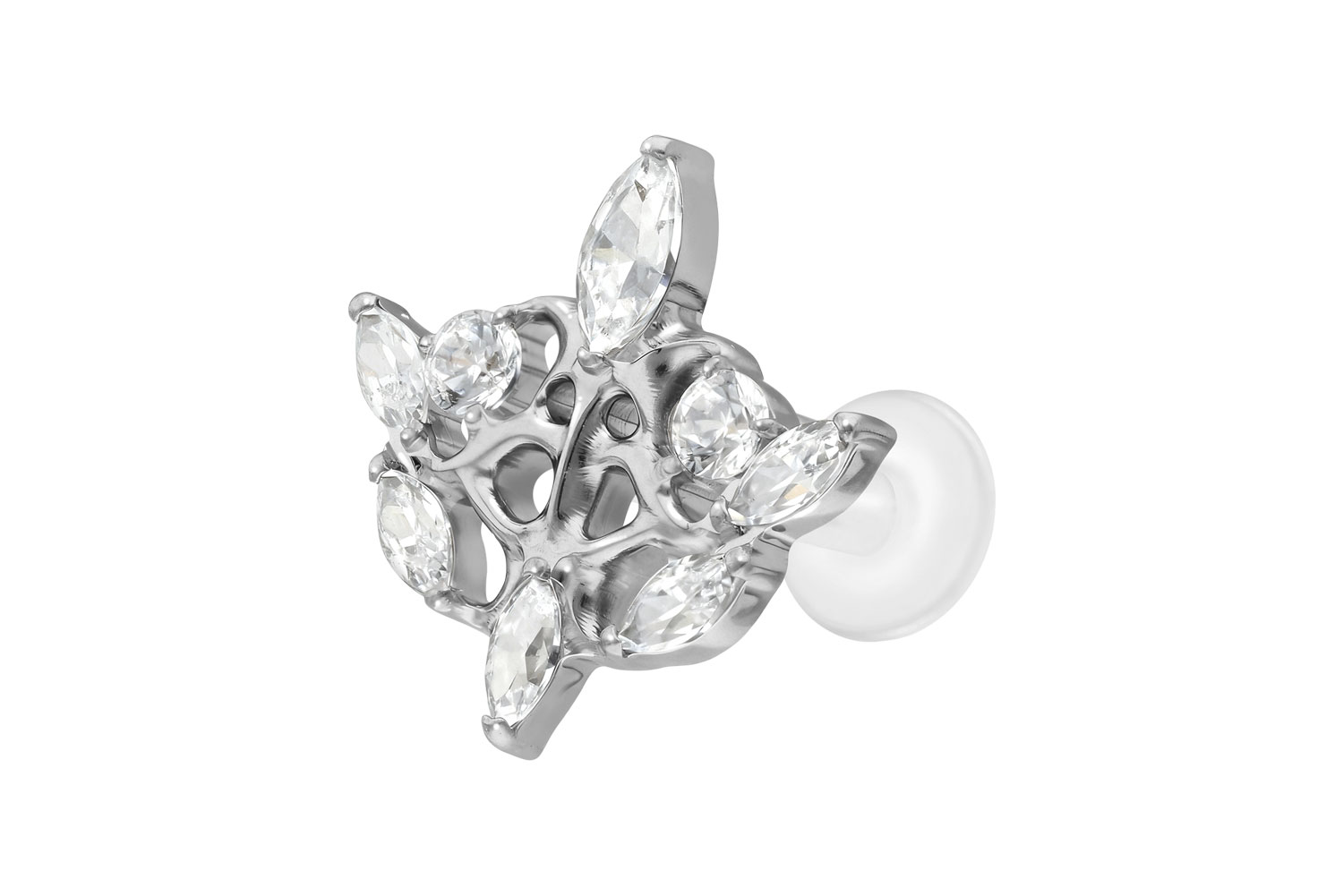 PTFE Labret Piercing mit Innengewinde + Titan-Aufsatz GOTISCHES DESIGN